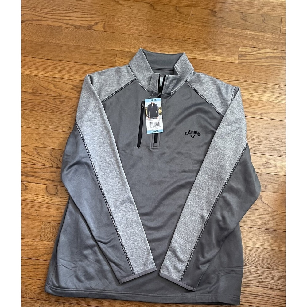 Callaway Men's Mock Neck Quarter Zip Tech Fleece Athletic Long Sleeve Pullover